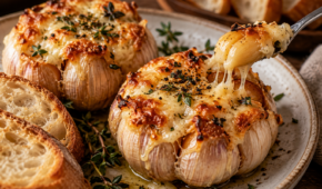 Alho assado com queijo: cremoso, dourado e irresistível